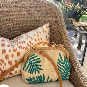 Mark & Graham Embroidered Raffia Crossbody Bag NEW Summer Vacation